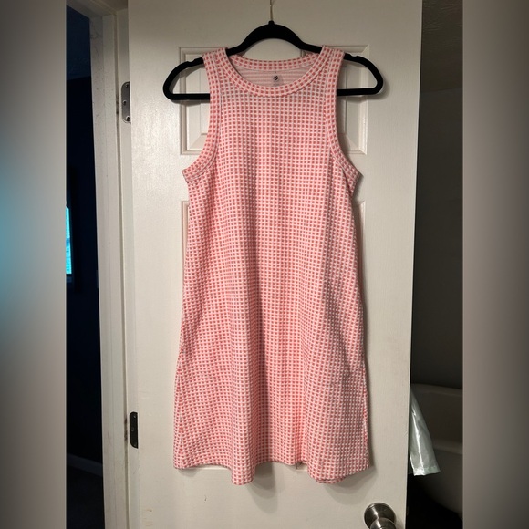 Lou & Grey Gingham Jacquard Halter Mini Pocket Dress Size Small - Picture 2 of 8